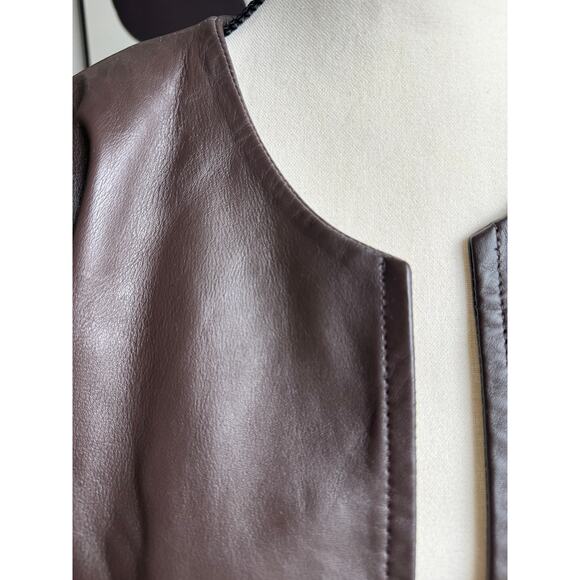 Style & Co. Chocolate Brown Genuine Leather Jacket – Women’s 18W - Picture 3 of 15